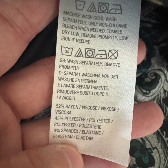 Susan Graver Printed Regular  Ponte Slim Leg Ankle Pants Dark Jade 3X NWOT - Picture 12 of 12